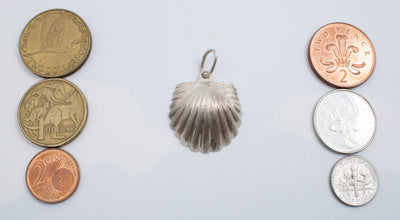 Vintage Sterling Silver Seashell Pendant!