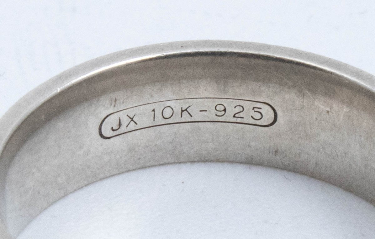 Vintage Sterling Silver Abstract Band with 3 10k Gold Bars! [Size 8 US] - 47Silver - 