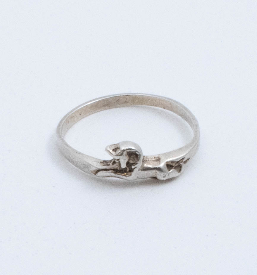 Vintage Sterling Silver Jumping Unicorn Ring! [Size 4.5 US]