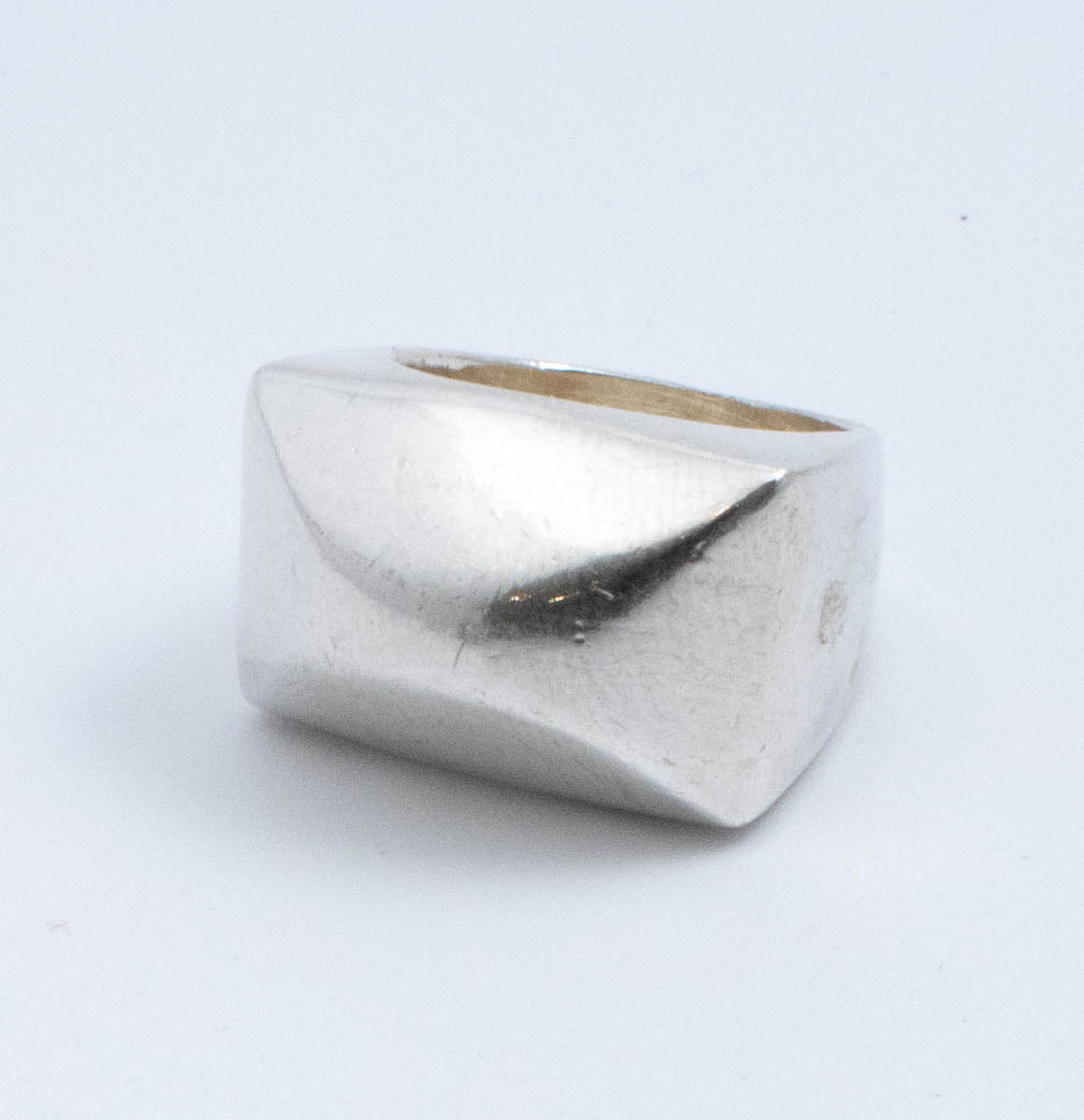 Vintage Sterling Silver Large Rectangular Dome Ring! [Size 7.75 US]