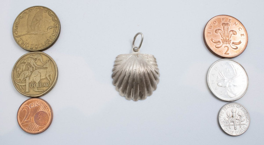 Vintage Sterling Silver Seashell Pendant!